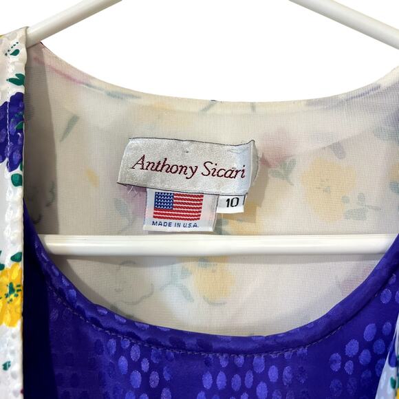 Vintage Anthony Sicari Floral Jacquard Top And Skirt 2 Piece Matching Set Sz 10 - Picture 8 of 12